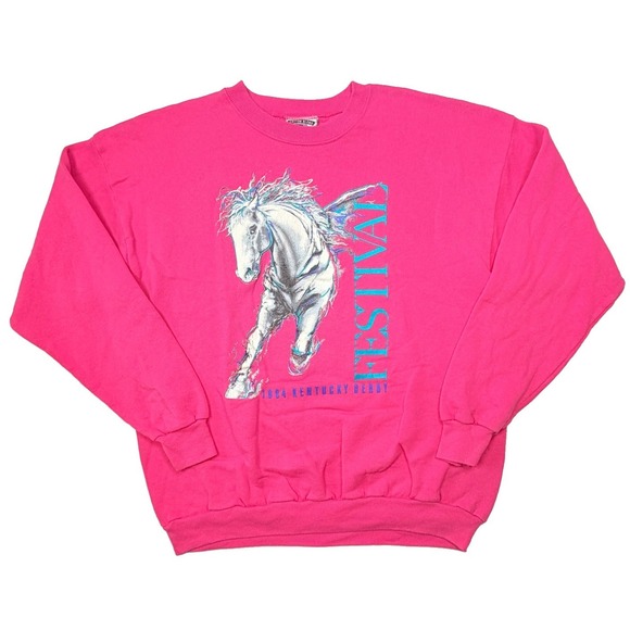 Lee Other - Vintage 1994 Kentucky Derby Festival Lee XL Pink Horse Graphic Sweatshirt